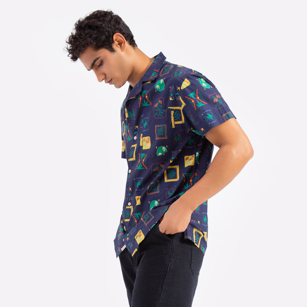 Digital Printing Summer Men Plus Size Shirt
