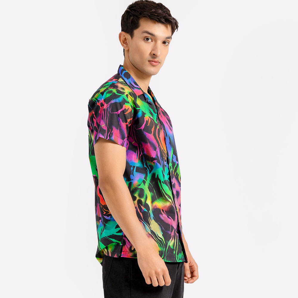 Custom Print Tropic Shirts Mens Button Up Resort Shirt