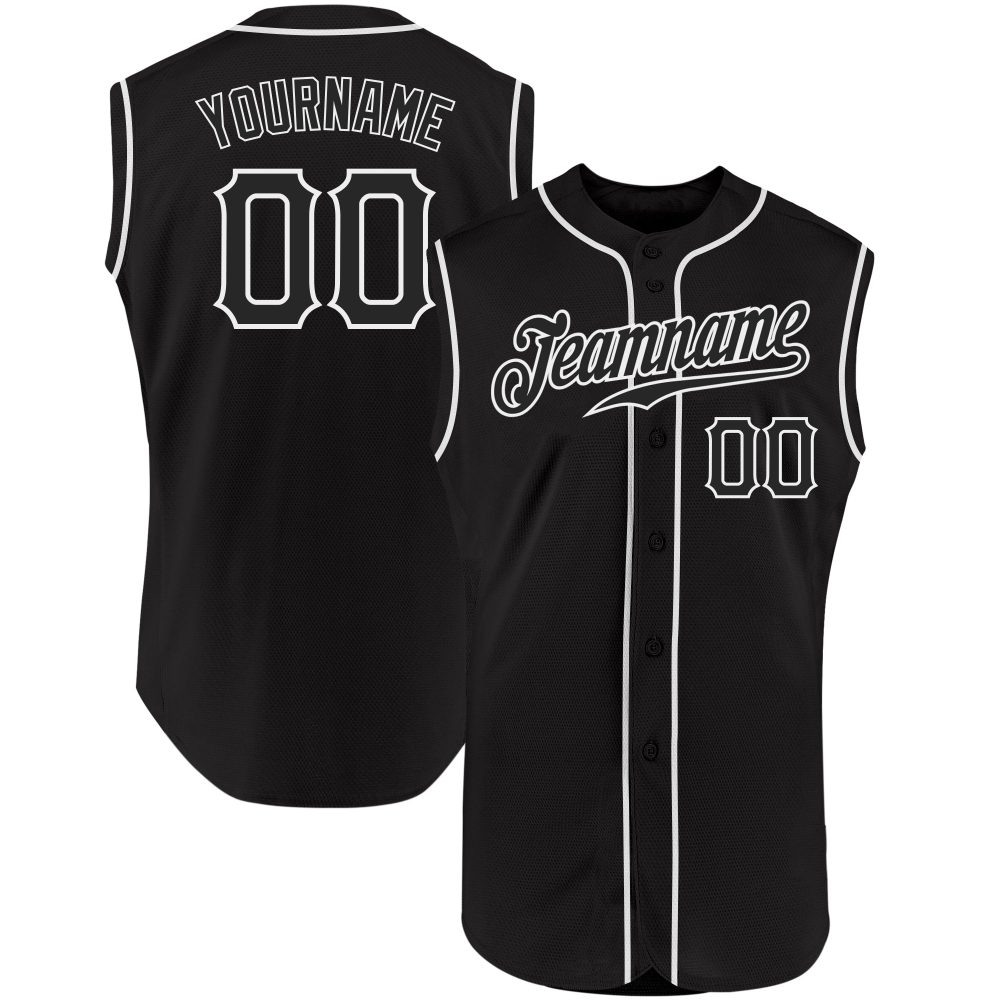 Black Sleeveless Baseball Jersey