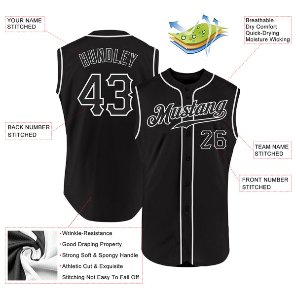 Custom Black Sleeveless Baseball Jersey