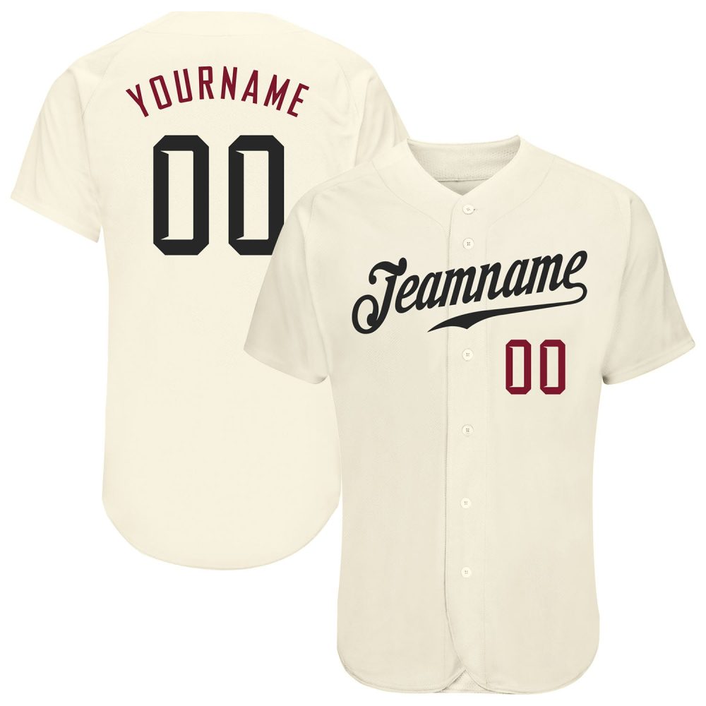 Custom Cream Baseball Jersey