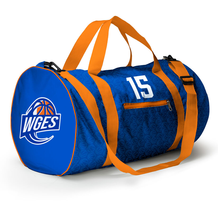 Blue & Orange Custom Basketball Duffle Bag